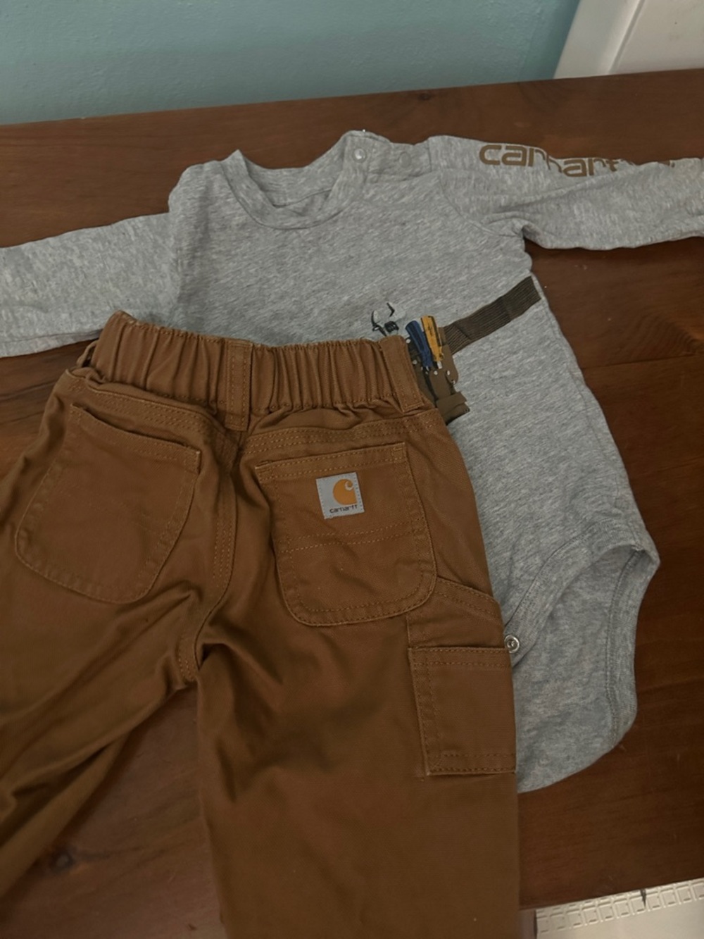 Carhartt Gray Infant Long-Sleeve Bodysuit